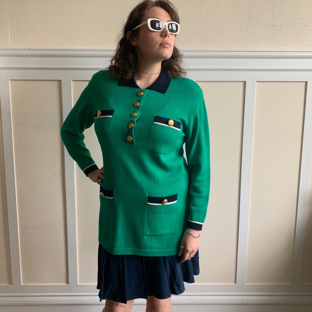 St. John Kelly Green Santana Knit Top - Picture 9 of 9